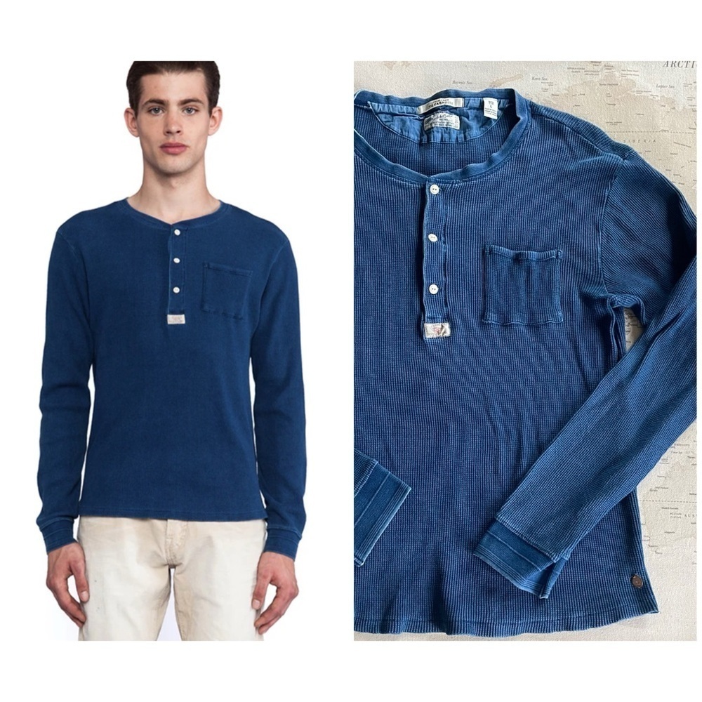SCOTCH & SODA Structured Long Sleeve Waffle Size Large